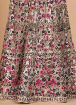 Off White Net Resham Embroidery Umbrella Lehenga Choli With Dupatta Wedding Wear -ZariGrace Shop Off White Net Resham Embroidery Umbrella Lehenga Choli With Dupatta GHMCBL216 rrc3