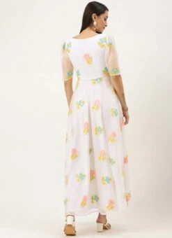 Off White Organza Ankle Length Dress After Six Wear 9 Off White Organza Ankle Length Dress After Six Wear -ZariGrace Shop Off White Organza Ankle Length Dress DRBS02110848 b