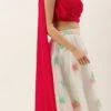 Off White Organza Jacquard Skirt N Top Festive Wear -ZariGrace Shop Off White Organza Jacquard Skirt N Top IWBS02206236 l