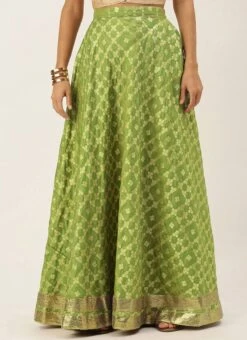 Olive Green Brocade Floor Length Skirt Festive Wear 12 Olive Green Brocade Floor Length Skirt Festive Wear -ZariGrace Shop Olive Green Brocade Floor Length Skirt WBBS02012674 u