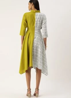 Olive Green N White Asymmetrical Shirt Dress After Six Wear 10 Olive Green N White Asymmetrical Shirt Dress After Six Wear -ZariGrace Shop Olive Green N White Asymmetrical Shirt Dress DRBS02105396 b