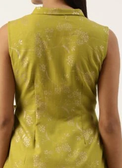 Olive Green Rayon Foil Print Kurta Set After Six Wear Festive Wear -ZariGrace Shop Olive Green Rayon Foil Print Kurta Set KSBS02211256 rrc2