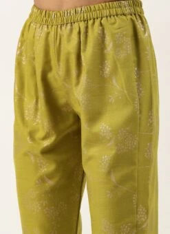 Olive Green Rayon Foil Print Kurta Set After Six Wear Festive Wear -ZariGrace Shop Olive Green Rayon Foil Print Kurta Set KSBS02211256 rrc3