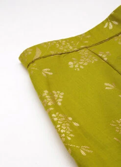 Bottom From Olive Green Rayon Foil Printed Co Ord Set After Six Wear -ZariGrace Shop Olive Green Rayon Foil Printed Co ord Set IWBS02211126 rrc2