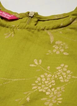 Olive Green Rayon Print Dress After Six Wear -ZariGrace Shop Olive Green Rayon Print Dress DRBS02212506 rrc1