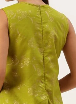 Olive Green Rayon Print Dress After Six Wear -ZariGrace Shop Olive Green Rayon Print Dress DRBS02212506 rrc2