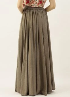 Olive Green Viscose Skirt After Six Wear -ZariGrace Shop Olive Green Viscose Skirt WBBS02306477 b