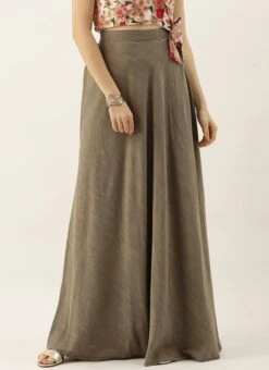 Olive Green Viscose Skirt After Six Wear -ZariGrace Shop Olive Green Viscose Skirt WBBS02306477 u