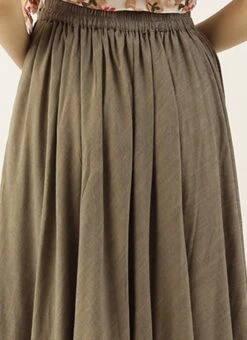 Olive Green Viscose Skirt After Six Wear -ZariGrace Shop Olive Green Viscose Skirt WBBS02306477 rrc2
