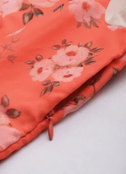 Orange N Off White Printed Dress Festive Wear 16 Orange N Off White Printed Dress Festive Wear -ZariGrace Shop Orange N Off White Printed Dress DRBS02303892 rrc3