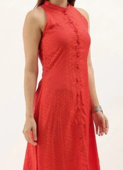 Orange N Pink Art Silk Narrow Straight Pant Festive Wear