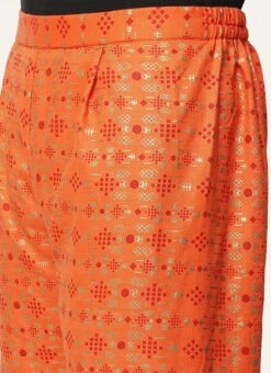 Orange Printed Kurta N Gharara Set Festive Wear -ZariGrace Shop Orange Printed Kurta N Gharara Set KSBS02108666 rrc2