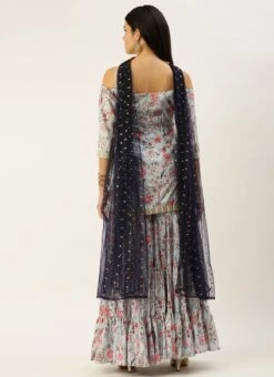 Top From Pale Blue Lily Art Silk Printed Gharara Set After Six Wear 13 Top From Pale Blue Lily Art Silk Printed Gharara Set After Six Wear -ZariGrace Shop Pale Blue Lily Art Silk Printed Gharara Set SLBS02302281 b 1