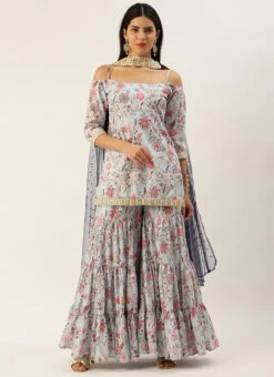 Top From Pale Blue Lily Art Silk Printed Gharara Set After Six Wear 12 Top From Pale Blue Lily Art Silk Printed Gharara Set After Six Wear -ZariGrace Shop Pale Blue Lily Art Silk Printed Gharara Set SLBS02302281 u 1
