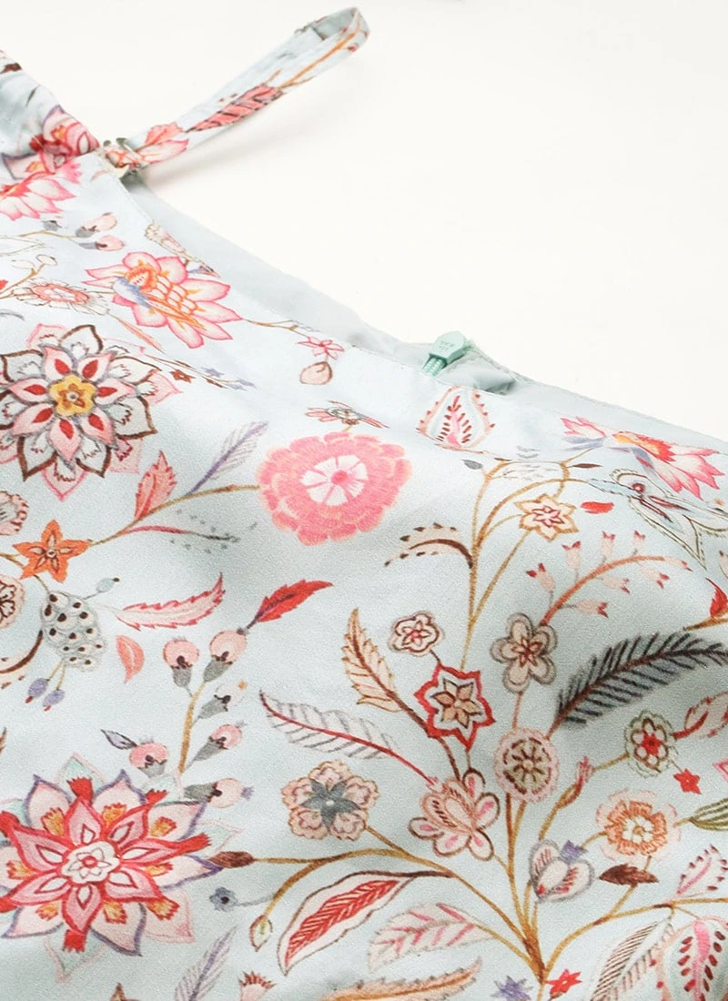 Top From Pale Blue Lily Art Silk Printed Gharara Set After Six Wear 7 Top From Pale Blue Lily Art Silk Printed Gharara Set After Six Wear - Image 5