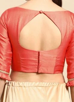 Peach Art Silk Blouse Festive Wear -ZariGrace Shop Peach Art Silk Blouse BLBS02304991 rrc2