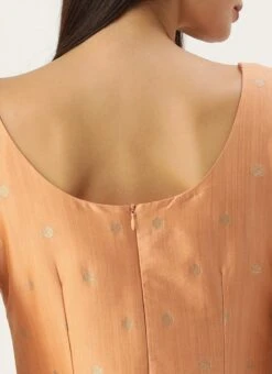 Dupatta From Peach Art Silk Jacquard Gown With Dupatta After Six Wear -ZariGrace Shop Peach Art Silk Jacquard Gown With Dupatta IWBS02302268 rrc2