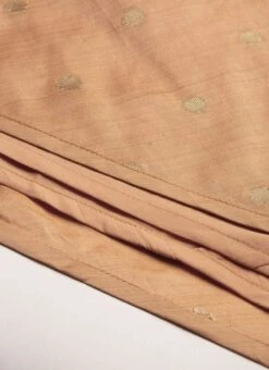 Peach Art Silk Jacquard Ruffled Dress Festive Wear -ZariGrace Shop Peach Art Silk Jacquard Ruffled Dress DRBS02211144 rrc4