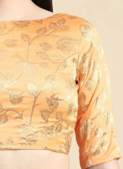 Peach Brocade Blouse Festive Wear Wedding Wear 16 Peach Brocade Blouse Festive Wear Wedding Wear -ZariGrace Shop Peach Brocade Blouse BLBS02210831 rrc3 1
