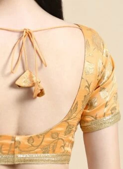 Peach Brocade Half Sleeve Blouse Festive Wear -ZariGrace Shop Peach Brocade Half Sleeve Blouse BLBS02210826 rrc4 1