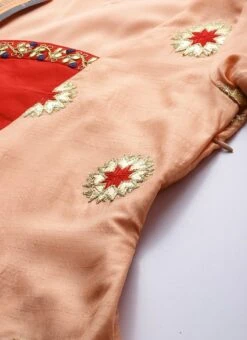 Peach Embroidered Chinon Kurta Set Festive Wear -ZariGrace Shop Peach Embroidered Chinon Kurta Set KSBS01911717 rrc1