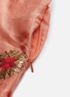 Peach Embroidered Fabric Kurta Straight Pant Set Festive Wear -ZariGrace Shop Peach Embroidered Fabric Kurta Straight Pant Set KSBS01912107 rrc4