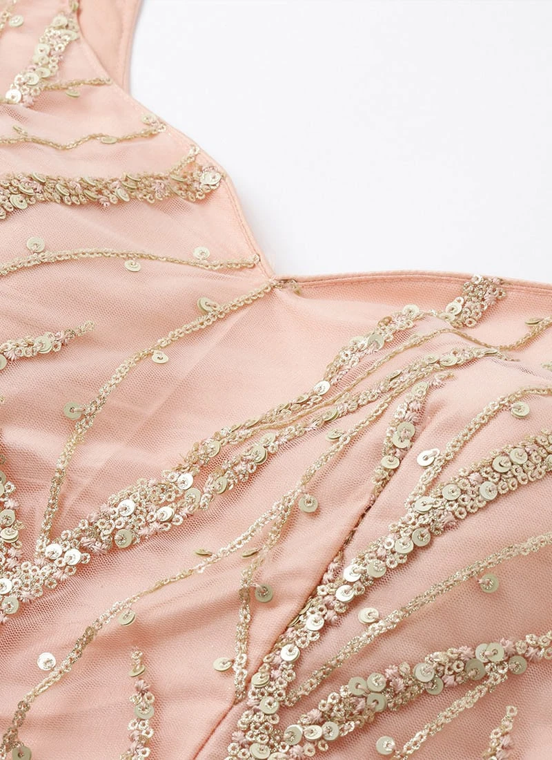 Pink Embroidered Floor Length Lehenga Set Wedding Wear 7 Pink Embroidered Floor Length Lehenga Set Wedding Wear - Image 5