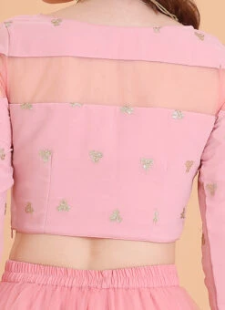 Dupatta From Peach Embroidered Georgette Lehenga Set After Six Wear -ZariGrace Shop Peach Embroidered Georgette Lehenga Set GHBS02211214 rrc2