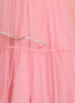 Dupatta From Peach Embroidered Georgette Lehenga Set After Six Wear -ZariGrace Shop Peach Embroidered Georgette Lehenga Set GHBS02211214 rrc4