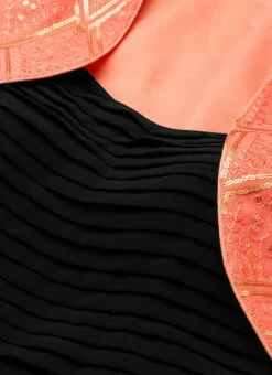 Peach Embroidered Gown With Jacket Party Wear -ZariGrace Shop Peach Embroidered Gown With Jacket IWBS02206295 rrc1