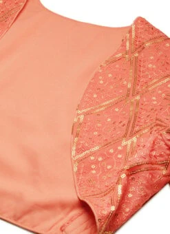 Peach Embroidered Gown With Jacket Party Wear -ZariGrace Shop Peach Embroidered Gown With Jacket IWBS02206295 rrc2