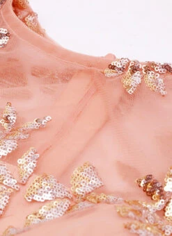 Peach Embroidered Jewel Neck Lehenga Set Party Wear -ZariGrace Shop Peach Embroidered Jewel Neck Lehenga Set GHBS02007403 rrc1