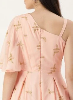 Peach Embroidered Jumpsuit Festive Wear 15 Peach Embroidered Jumpsuit Festive Wear -ZariGrace Shop Peach Embroidered Jumpsuit DRBS02306363 rrc2