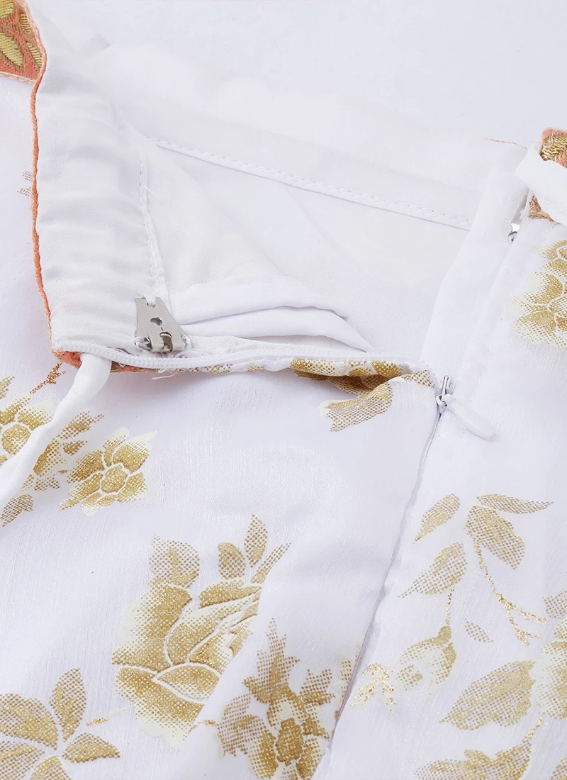 Peach Embroidered N White Organza Lehenga Party Wear 8 Peach Embroidered N White Organza Lehenga Party Wear - Image 6