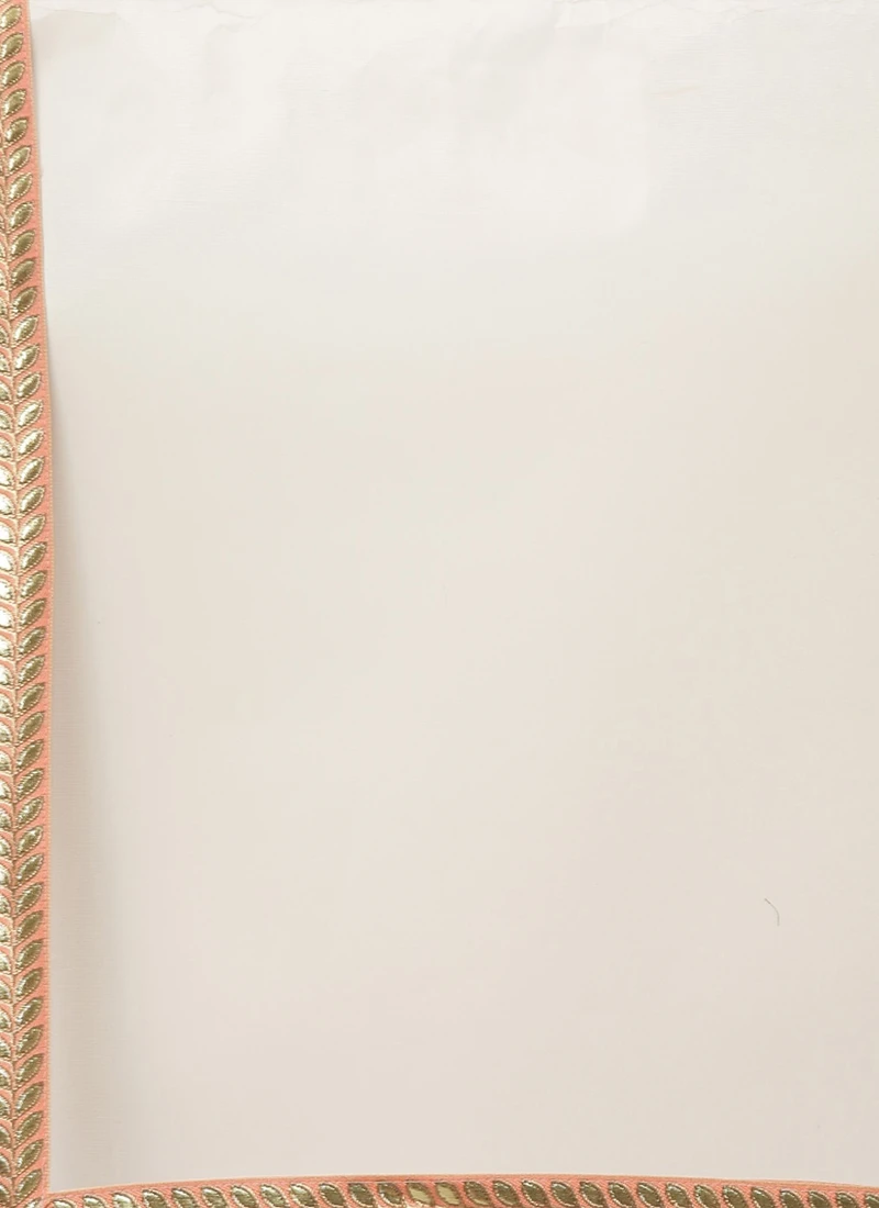 Peach Embroidered N White Organza Lehenga Party Wear 9 Peach Embroidered N White Organza Lehenga Party Wear - Image 7