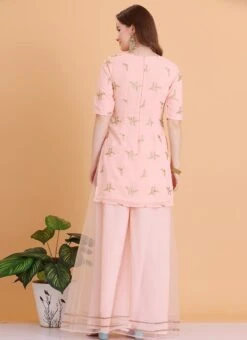 Dupatta From Peach Embroidered Palazzo Suit After Six Wear 13 Dupatta From Peach Embroidered Palazzo Suit After Six Wear -ZariGrace Shop Peach Embroidered Palazzo Suit SLBS02306390 b 2