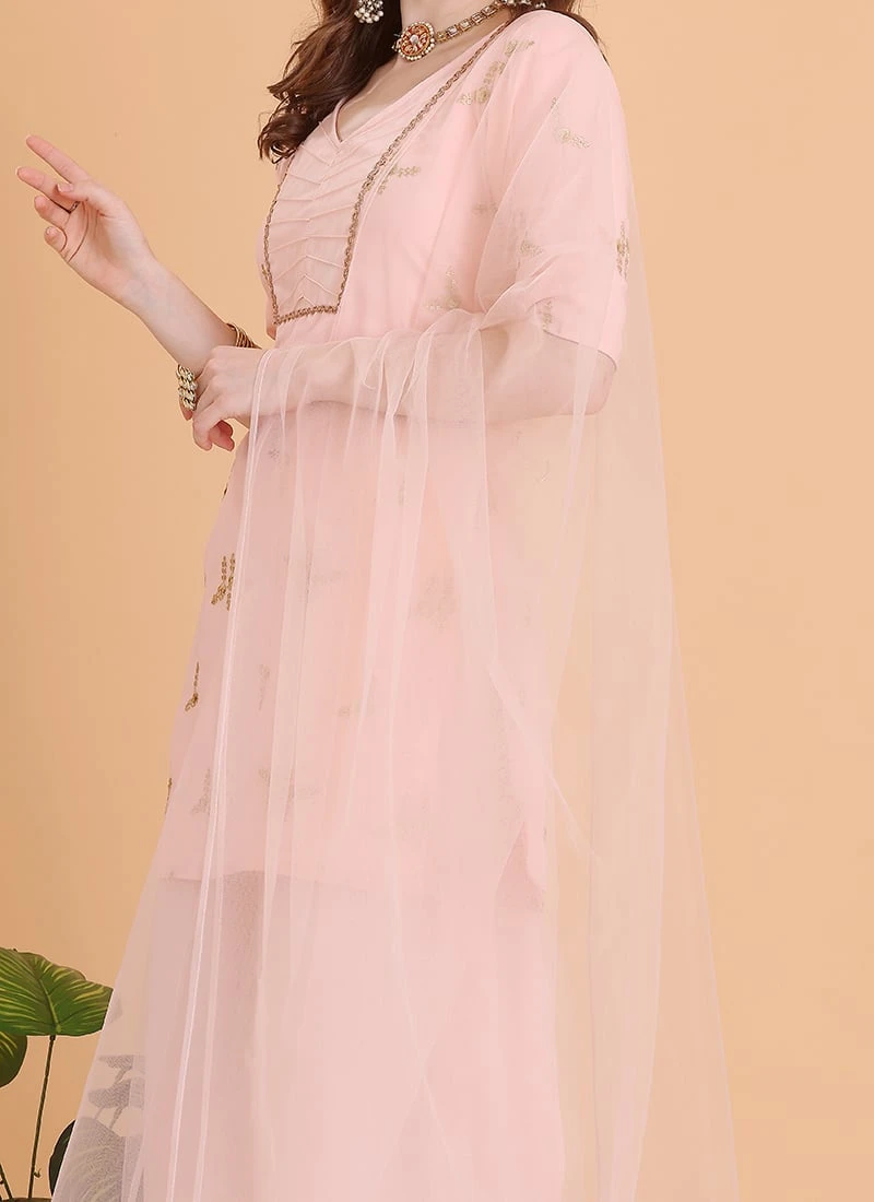 Dupatta From Peach Embroidered Palazzo Suit After Six Wear 3 Dupatta From Peach Embroidered Palazzo Suit After Six Wear