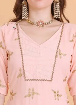 Bottom From Peach Embroidered Palazzo Suit After Six Wear 14 Bottom From Peach Embroidered Palazzo Suit After Six Wear -ZariGrace Shop Peach Embroidered Palazzo Suit SLBS02306390 rrc1