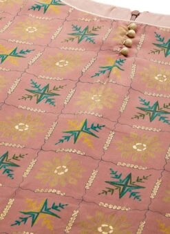 Peach Foil Print N Beige Straight Pant Suit Festive Wear -ZariGrace Shop Peach Foil Print N Beige Straight Pant Suit KSBS02111139 rrc1