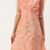 Peach Foil Printed A Line Dress After Six Wear -ZariGrace Shop Peach Foil Printed A Line Dress DRBS02209710 l