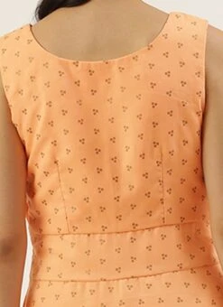 Peach Foil Printed Cotton Maxi Dress After Six Wear Festive Wear 15 Peach Foil Printed Cotton Maxi Dress After Six Wear Festive Wear -ZariGrace Shop Peach Foil Printed Cotton Maxi Dress DRBS02206182 rrc2