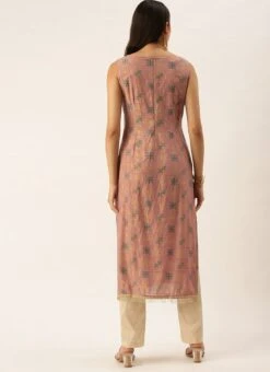 Peach Foil Printed Kurta N Straight Pant Set Festive Wear Work Wear 13 Peach Foil Printed Kurta N Straight Pant Set Festive Wear Work Wear -ZariGrace Shop Peach Foil Printed Kurta N Straight Pant Set KSBS02111148 b