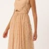 Peach Georgette Embroidered Maxi Dress Festive Wear