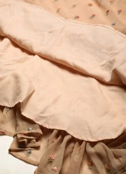 Peach Georgette Embroidered Maxi Dress Festive Wear -ZariGrace Shop Peach Georgette Embroidered Maxi Dress DRBS02210901 rrc4