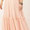 Peach Georgette Half Circular N Gathered Skirt Party Wear -ZariGrace Shop Peach Georgette Half Circular N Gathered Skirt WBBS02306397 l