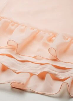 Peach Georgette Half Circular N Gathered Skirt Party Wear -ZariGrace Shop Peach Georgette Half Circular N Gathered Skirt WBBS02306397 rrc3