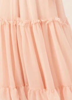 Peach Georgette Half Circular N Gathered Skirt Party Wear -ZariGrace Shop Peach Georgette Half Circular N Gathered Skirt WBBS02306397 rrc4