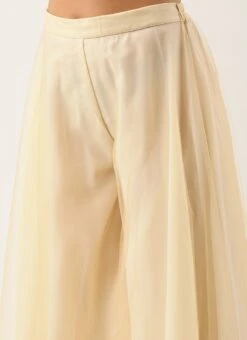 Bottom From Peach Jacquard N Cream Net Sharara Suit Set After Six Wear -ZariGrace Shop Peach Jacquard N Cream Net Sharara Suit Set SLBS02301720 rrc2 2