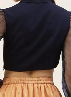 Skirt From Peach Jacquard N Navy Blue Art Silk Skirt Set After Six Wear -ZariGrace Shop Peach Jacquard N Navy Blue Art Silk Skirt Set IWBS02212526 rrc2