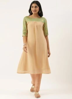 Peach N Green Straight Pant Kurta Set Festive Wear -ZariGrace Shop Peach N Green Straight Pant Kurta Set KSBS02101752 u